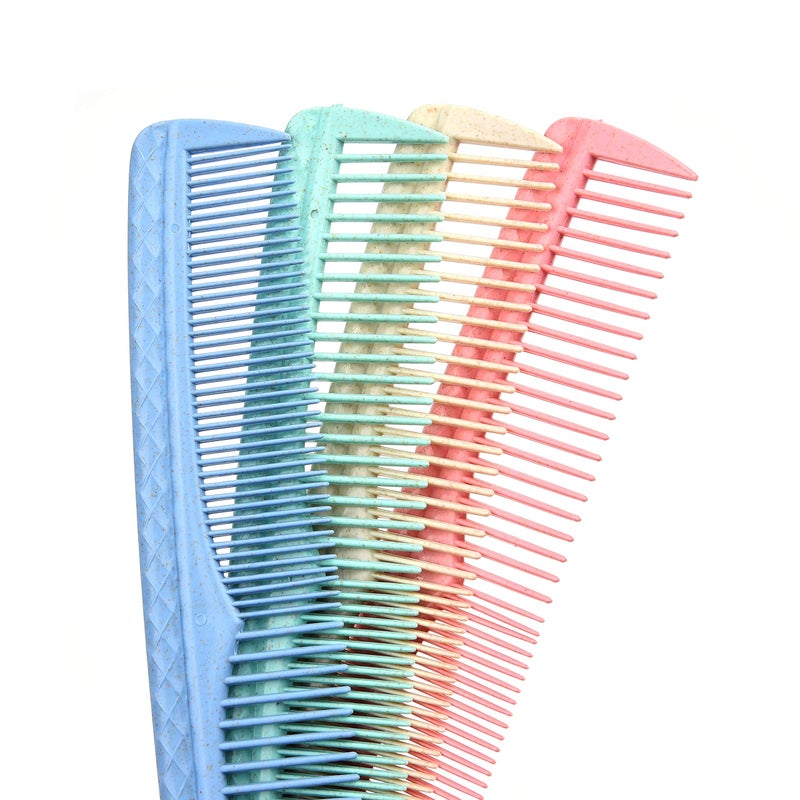 Kare Kind Kare & Kind Hair Combs Set - Colorful 4 pcs Durable Plastic Combs - (7.46 inches) - Coarse and Fine Tooth - For Combing, Hairstyling, Trimming, Cutting - Home and Hair Salons - For Men, Women, Kids - Image 4